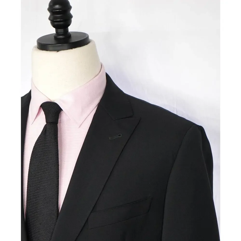 ARMANI COLLEZIONI - Black Wool Peak Lapel Blazer - 44R